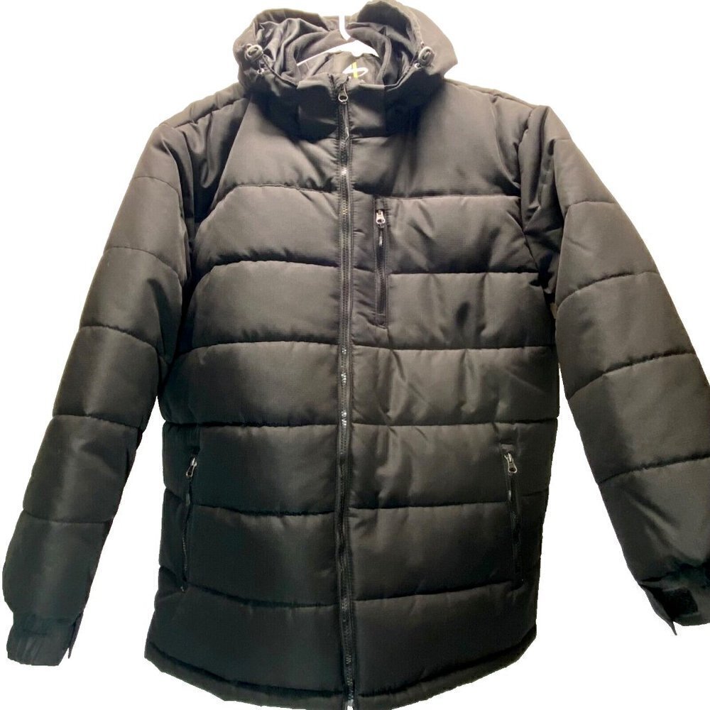 Athletech Outerwear Hooded Jacket Men's XL Full-Zip Cold‎ Weather Coat Black NWT